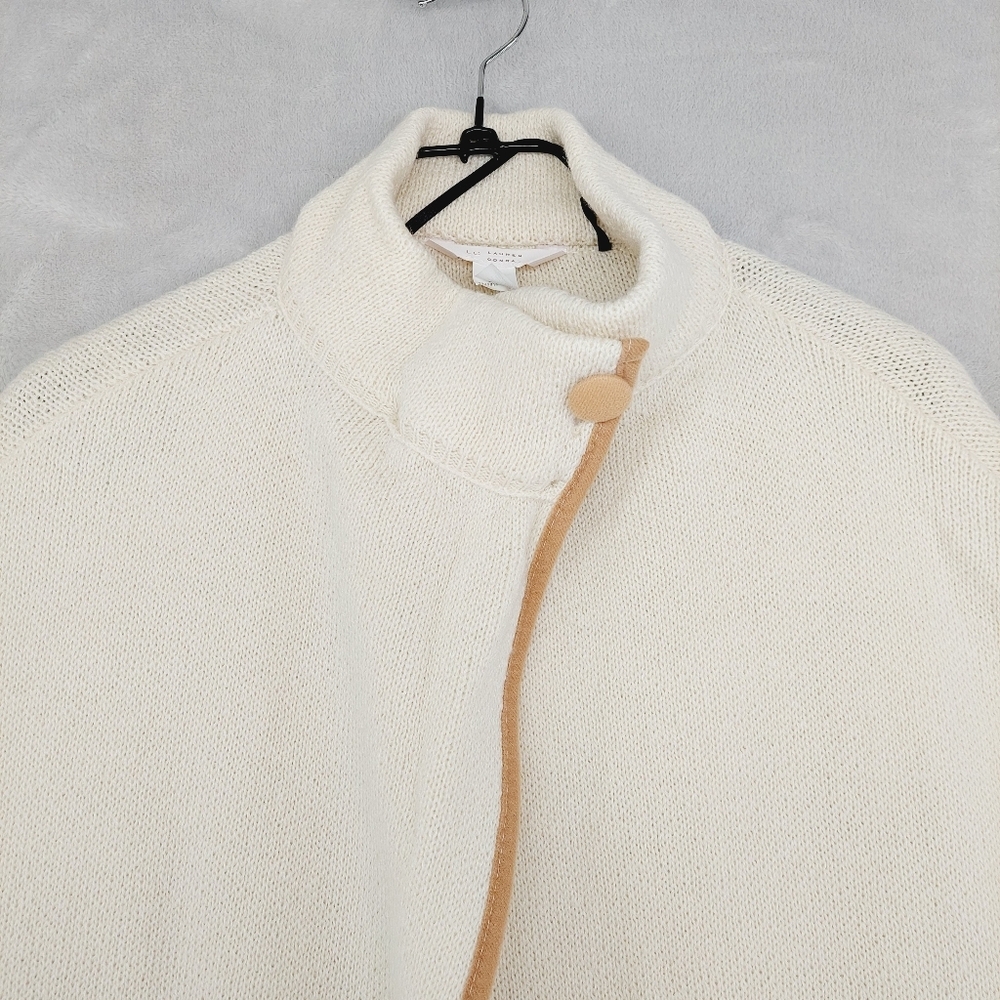 Lauren Conrad Cream Knit Poncho with Button Detail and Front Pockets P1655 - Picture 3 of 6